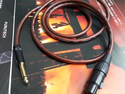 1x Professional Microphone Audio Cable Cord 6.3mm mic XLR 1/4'' Mono