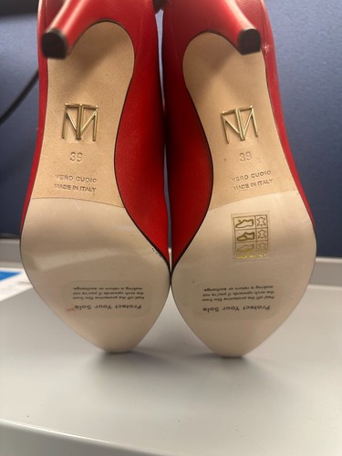 Tamara Melon Red Leather Boots 3.5' heel - Picture 7 of 8