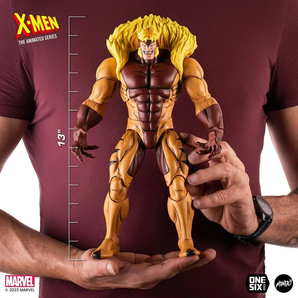 X Men La Serie Animada Diente de Sable Escala 1/6 Figura Red Mondo Camisetas LE Foto 3 de 4