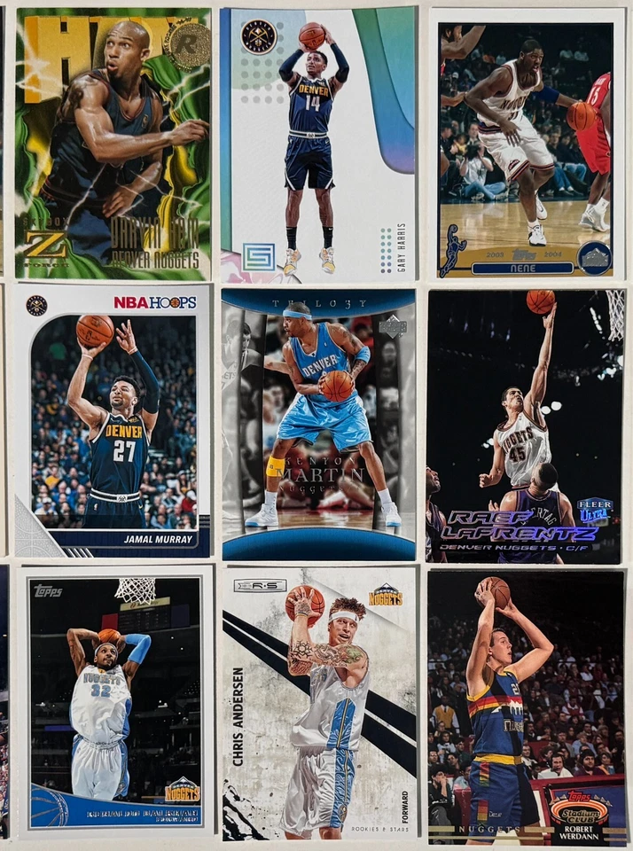 Баскетбольные коллекционные карточки Denver Nuggets NBA HOFers дебютанты все звезды лот из 29 - Изображение 3 из 4