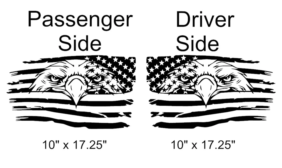 EAGLE EE. UU. Bandera Capucha Puerta Vinilo Calcomanía Racing Stripe 10"x17.25" (Se adapta a Corvette C7) Foto 2 de 4