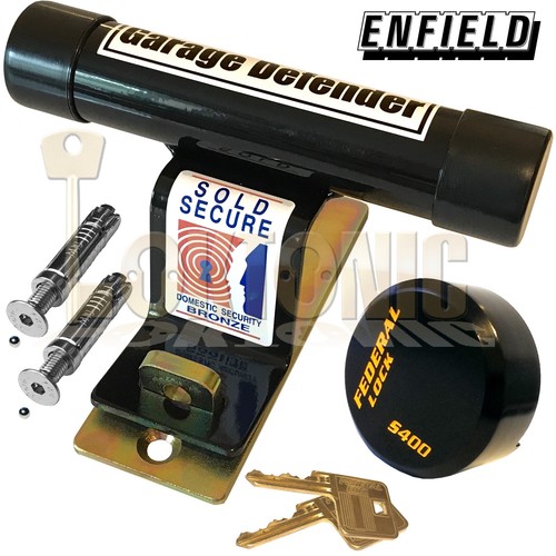 Enfield Up And Over Security Garage Door Defender Secure Quad Bikes Motorcycles - Afbeelding 1 van 4