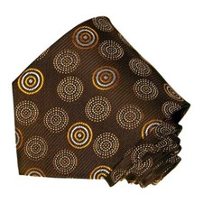 Men's Brown with Silver Dotted Pattern Neck Tie.