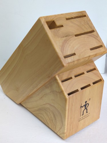 J. A. Henckels International 11 Slot Hardwood Knife Storage Block Oak Finish NEW - Picture 2 of 5