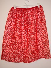 Sheer Red Lace Half Slip 31"-57" Waist Sissy Shiny Leopard-XXL-NEW