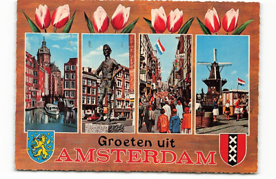 1972 Groeten uit Amsterdam with multiple views Postcard VTG AUC2.