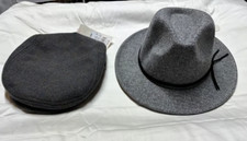 LOT Of 2 Cat And Jack Toddler Boys 12  24M Gray Felt Fedora  Driver Hats NWT