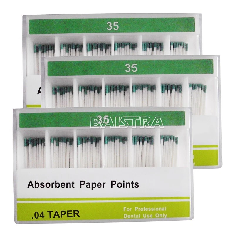 10 pacotes de pontos de papel absorvente de fibra de algodão canal radicular endo dental PP0.04 35# - Imagem 4 de 4