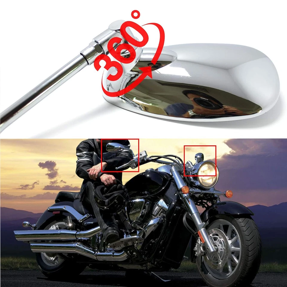 Espejos retrovisores laterales cromados cromados para motocicleta Honda Metropolitan 50 10MM Foto 2 de 4