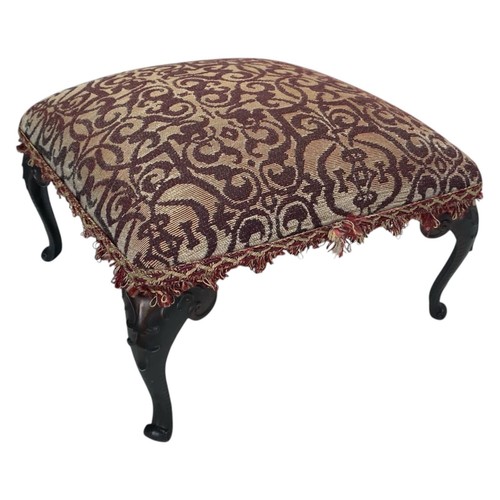 Vintage Floral Padded Fabric Footstool Footrest Ottoman Metal Legs Victorian