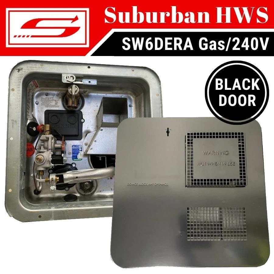 Suburban SW6DERA Caravan Hot Water System Heater u0026amp; Black Door, Gas  Electric HWS | eBay