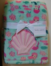 Girls Baby Gear Soft Green Pink Peach Shell Mermaid Baby Blanket