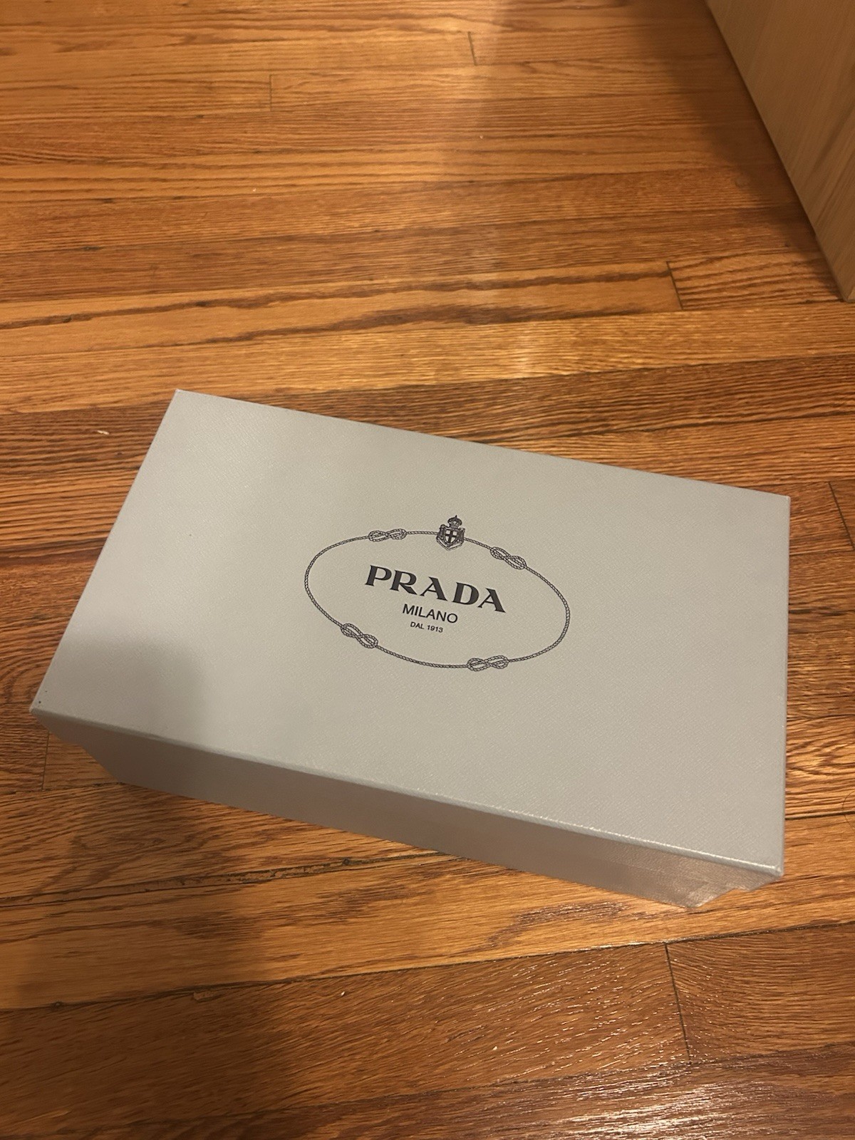 PRADA Women's Black Semi Pointed Toe Leather Flats with Blue Bow Accent - EU 38 thumbnail 2