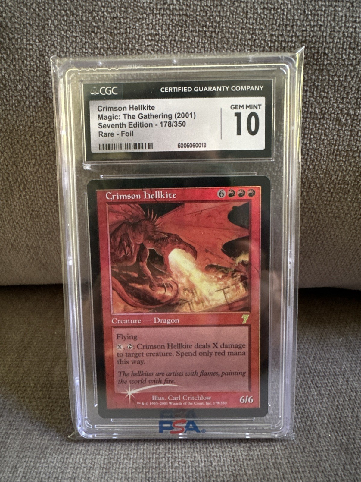 2001 Crimson Hellkite 7th Edition Foil Magic The Gathering MTG #178 CGC 10 Pop 2