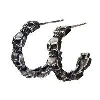 Creolen Ohrstecker Edelstahl Totenkopf Skull Punk Gothic Ohrringe TotenköPfe