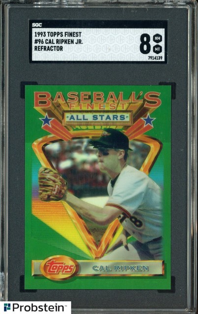 1993 Topps Finest Refractor #96 Cal Ripken Jr Baltimore Orioles HOF SGC 8 NM-MT