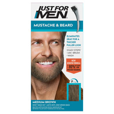 Just For Men Mustache  Beard, Beard Dye for Men with Brush Included for Easy