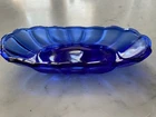Vintage Anchor Hocking Cobalt Blue Glass Banana Split Ice Cream Dish