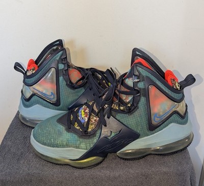 Nike LeBron 19 Fast Food Men's Size 15 CZ0203-400 Blue Orange Sneakers