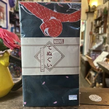 Tenugui Hand Towel - Marvel Spider-man  "Moon and Cherry Blossoms" Made In JPN