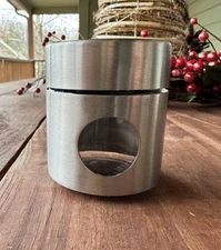 Müeller Brushed  Stainless Steel Over Glass￼ Lidded Spice Jar