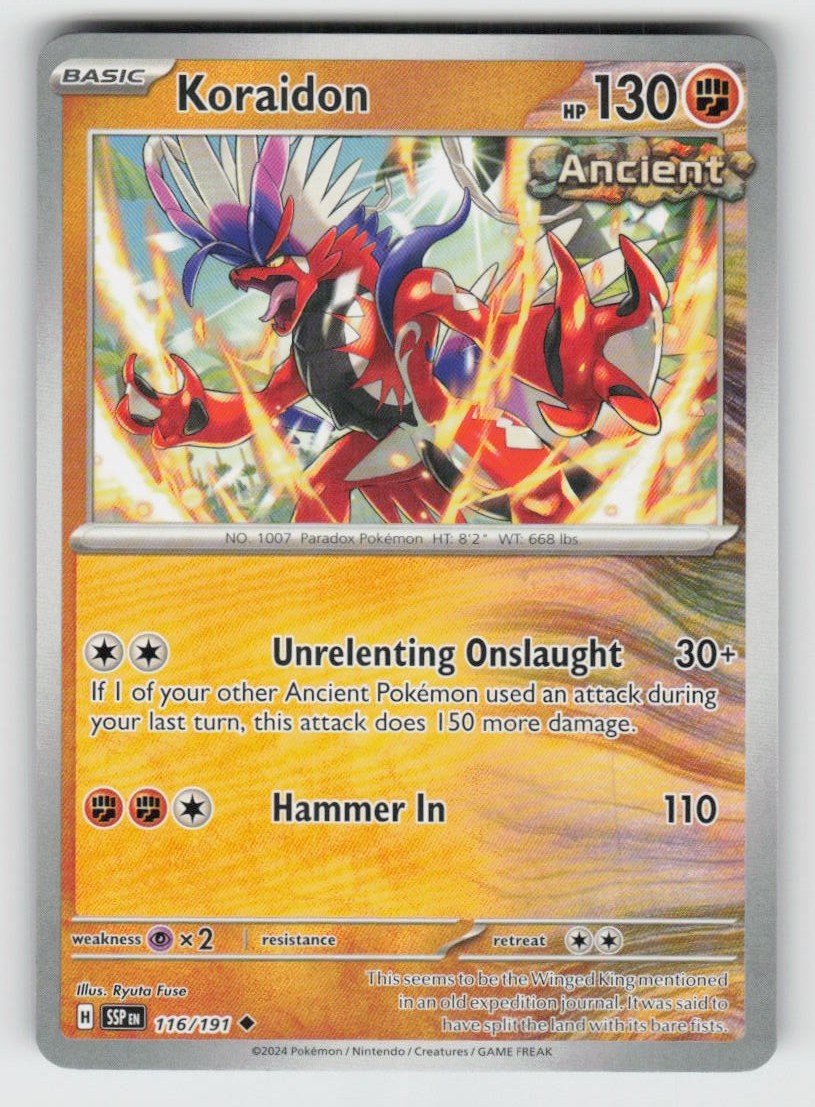 Koraidon 116/191 Uncommon Surging Sparks Near Mint