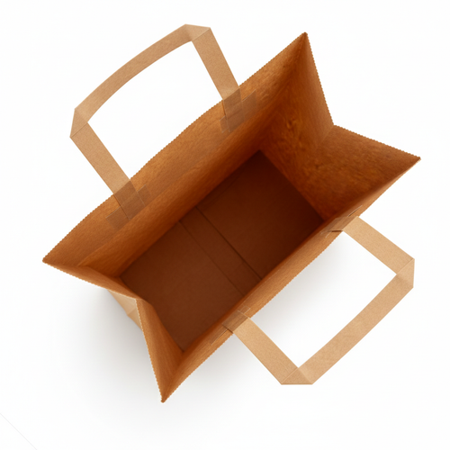 Kraftpapiertüten mit Griffen | 8,5×4,5×11/braun/groß 50 Stück - Bild 5 von 6