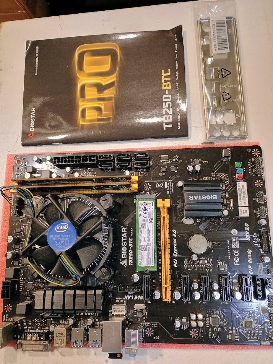 Biostar TB250-BTC Motherboard Combo With CPU, Ram, SSD, CPU Fan