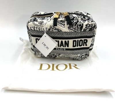 New! Christian Dior Plan De Paris Canvas Embroidered Cosmetic Bag