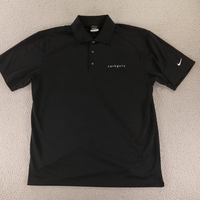 Nike Shirt Mens L Black Nike Golf Dri FIT Polo Shirt NEW Embroidered Logo NEW