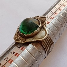 STUNNING ANCIENT ROMAN SILVER RING WITH GREEN STONE – RARE COLLECTOR PIECE