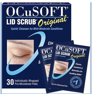OCuSOFT Lid Scrub Original Eyelid Cleanser - Pre-Moistened Eyelid Wipes New