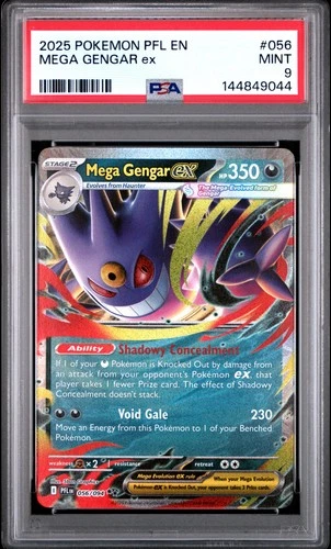 2025 POKEMON PFL EN-PHANTASMAL FLAMES #056 MEGA GENGAR EX PSA 9