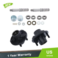 2-Pack Fit For 2,000 lbs Trailer Axle Spindle with 5-4.5" Bolt Circle Hub