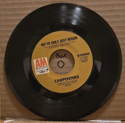 Carpenters: We've Only Just Begun/All Of My Life - VG+ | 1970 Pop Rock 45rpm