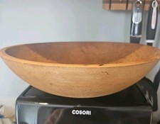 1930's Handmade PNW Lathe Turned Alder Wood Mixing Bowl 13.5"