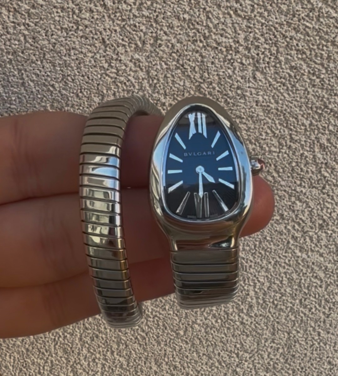 Bvlgari Serpenti Tubogas Quartz Stainless Steel Black Dial  display picture 3