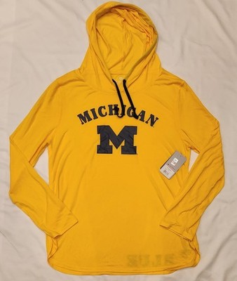 Women's Colosseum Maize Michigan Wolverines Long Sleeve Hoodie T-Shirt XXL READ
