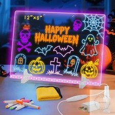 Lumiboard Led Drawing Board with 7 Colors,12"X8" Acrylic Dry Erase Board Light