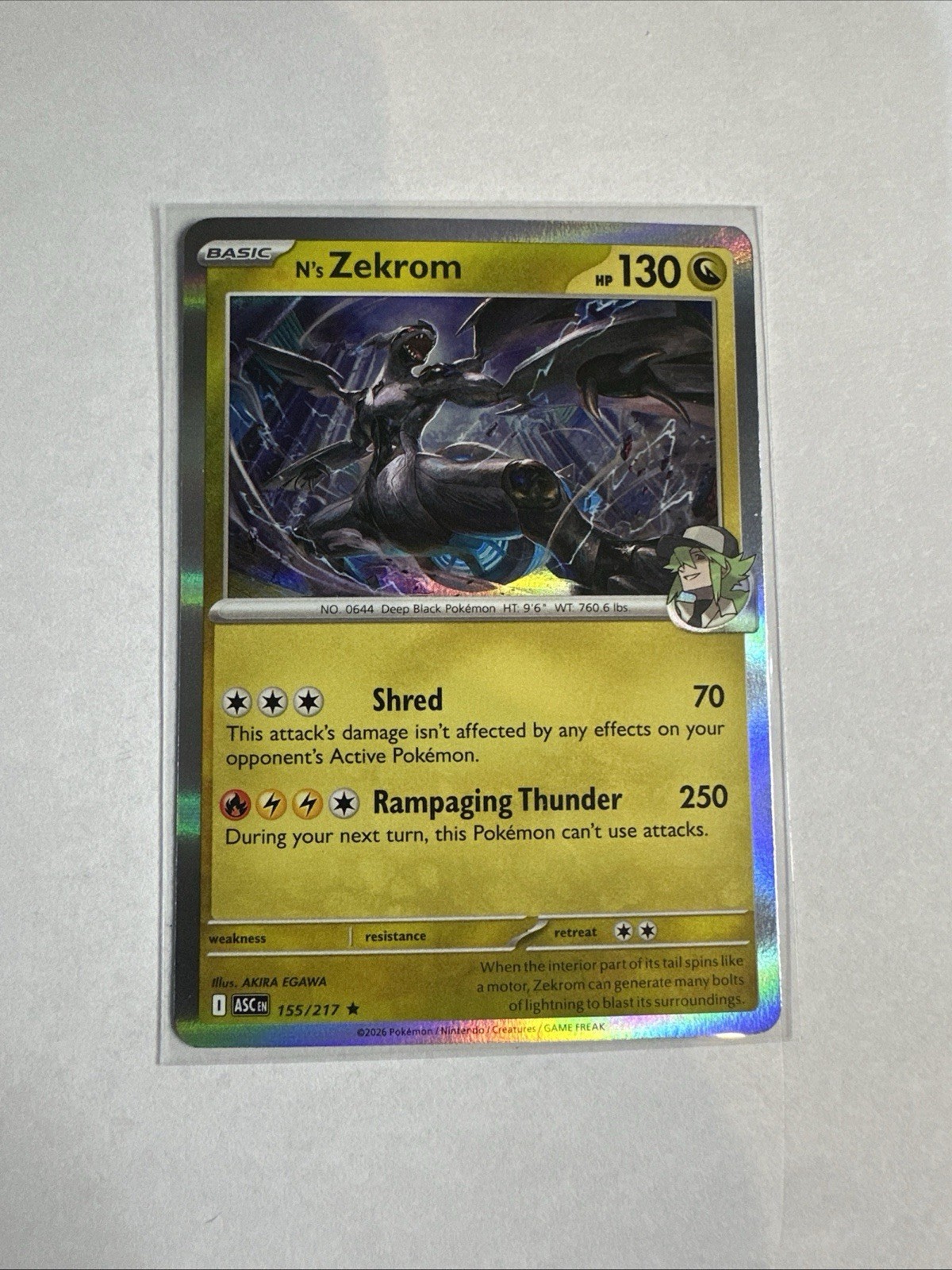 N's Zekrom Rare Holo ME: Ascended Heroes 155/217 NM