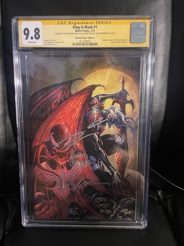 King in Black #1 Virgin Variant CGC 9.8 , 3 X Signed By Cates, Stegman, Kirkham