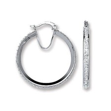 Silver Hoop Earrings Creole Sterling Silver Hoops 30mm