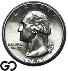 1941-S Washington Quarter Lustrous Superb Gem BU+
