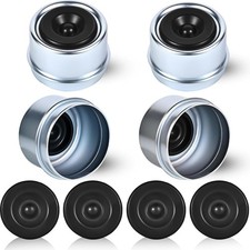 Trailer Axle Grease Caps Set 1.98 4pcs Dust Cap Cups With 4 Rubber Plugs