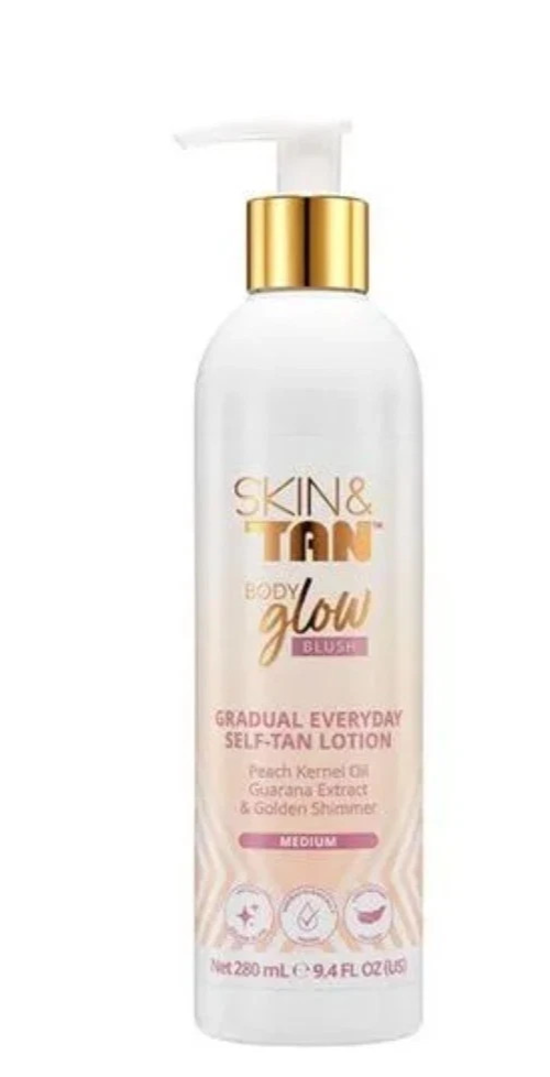 Skin & Tan Body Glow Blush Gradual Everyday Self Tan Lotion 280ml - New