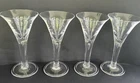 4 Blenko Teardrop Wine Glasses Teardrop In Stem 8” Height