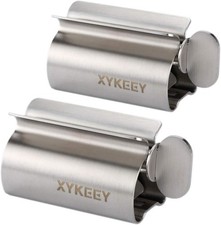 XYKEEY Set of 2 Toothpaste Squeezer Rollers, Metal Stainless Steel
