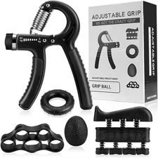Hand Grip Strength Power Trainer Adjustable 5 in 1 Gripper Strengthener Set