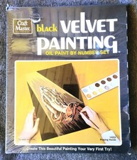 NOS Vintage 1974 Praying Hands Paint By Number Velvet Craft Master Oil Painting