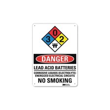 LYLE U3-2083-RA_10X14 Danger No Smoking Sign,14inx10in,Alum 34NJ48